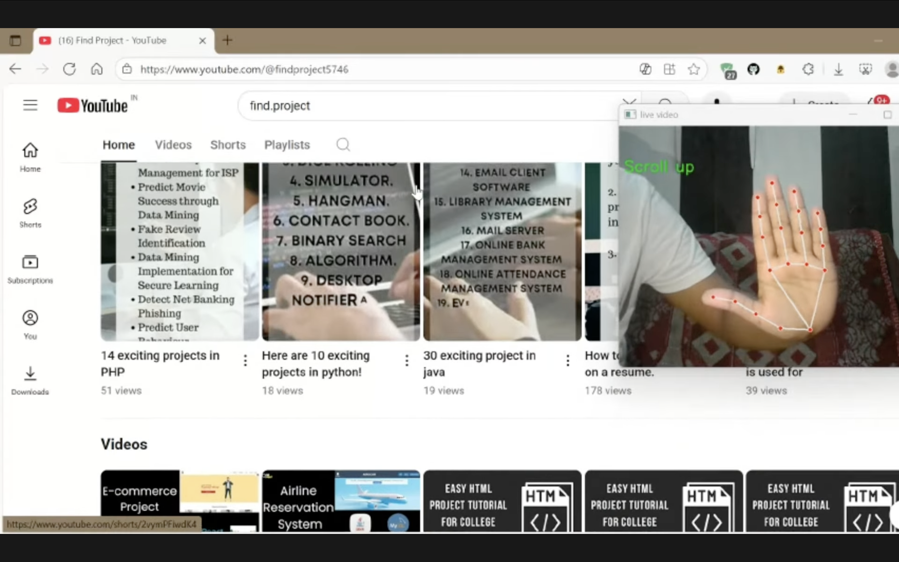 Hand landmark detection using OpenCV and MediaPipe